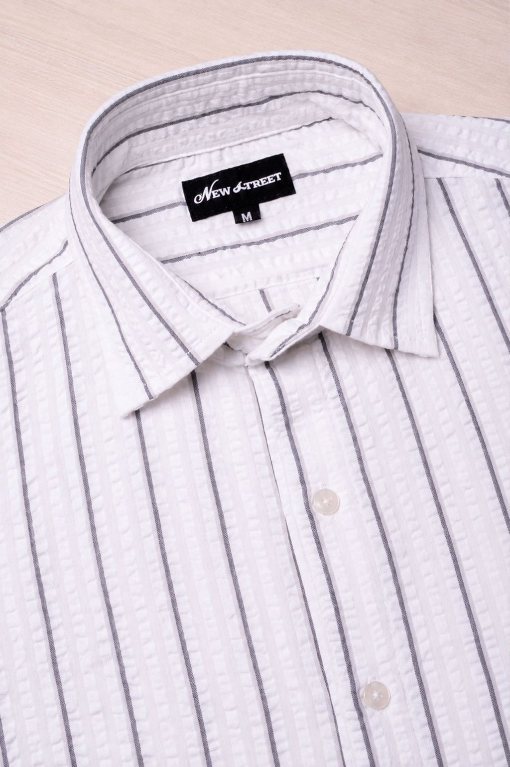 White Textured Seersucker shirt