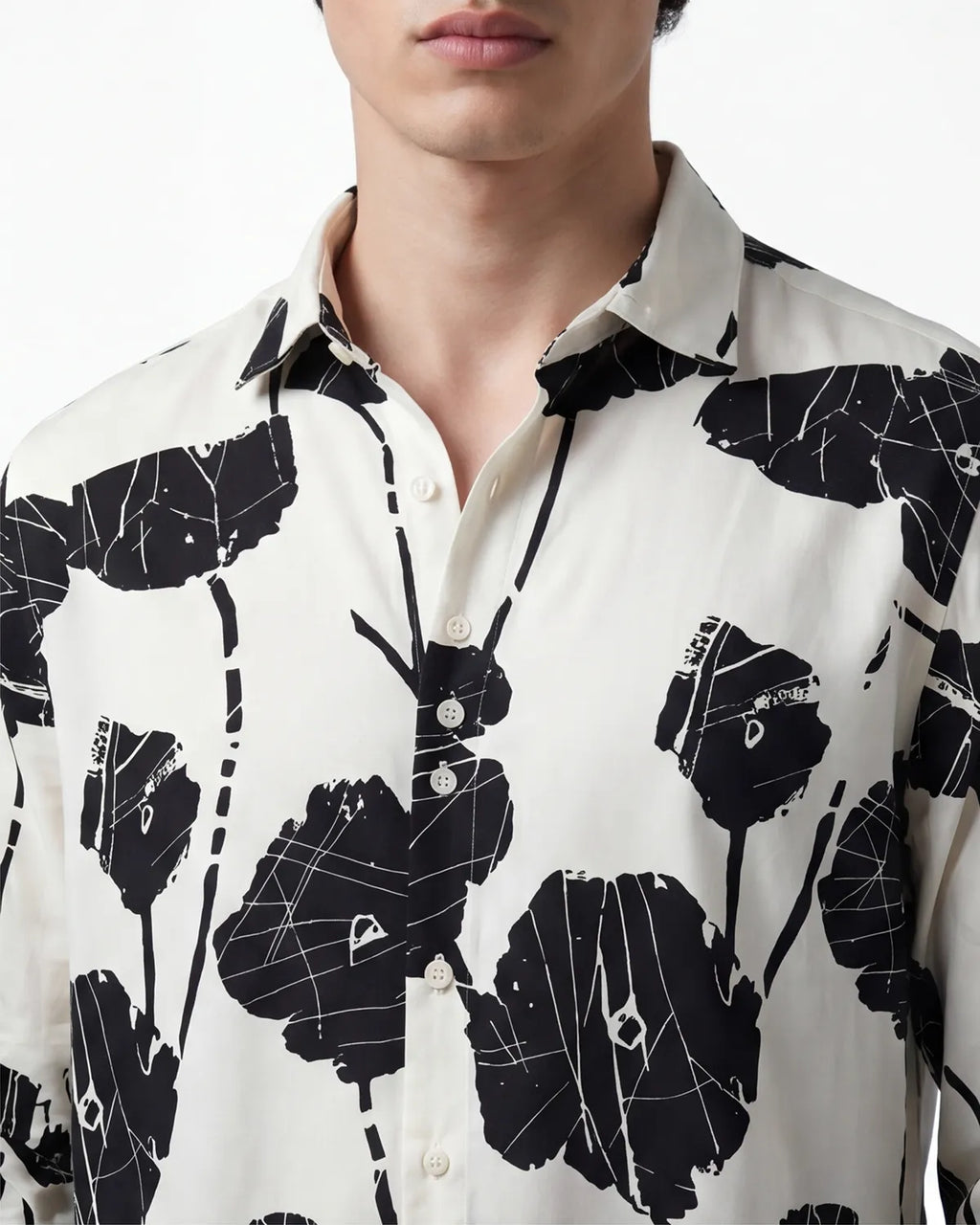 Black Floral Shirts - Ivory