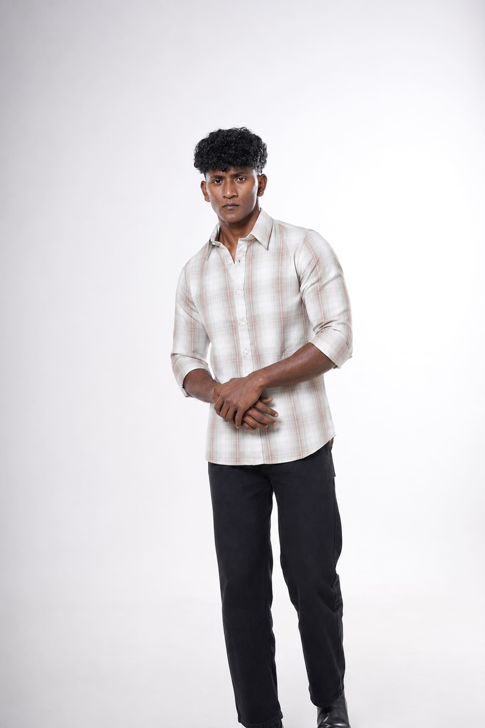 Sage Vintage Micro-checked shirt