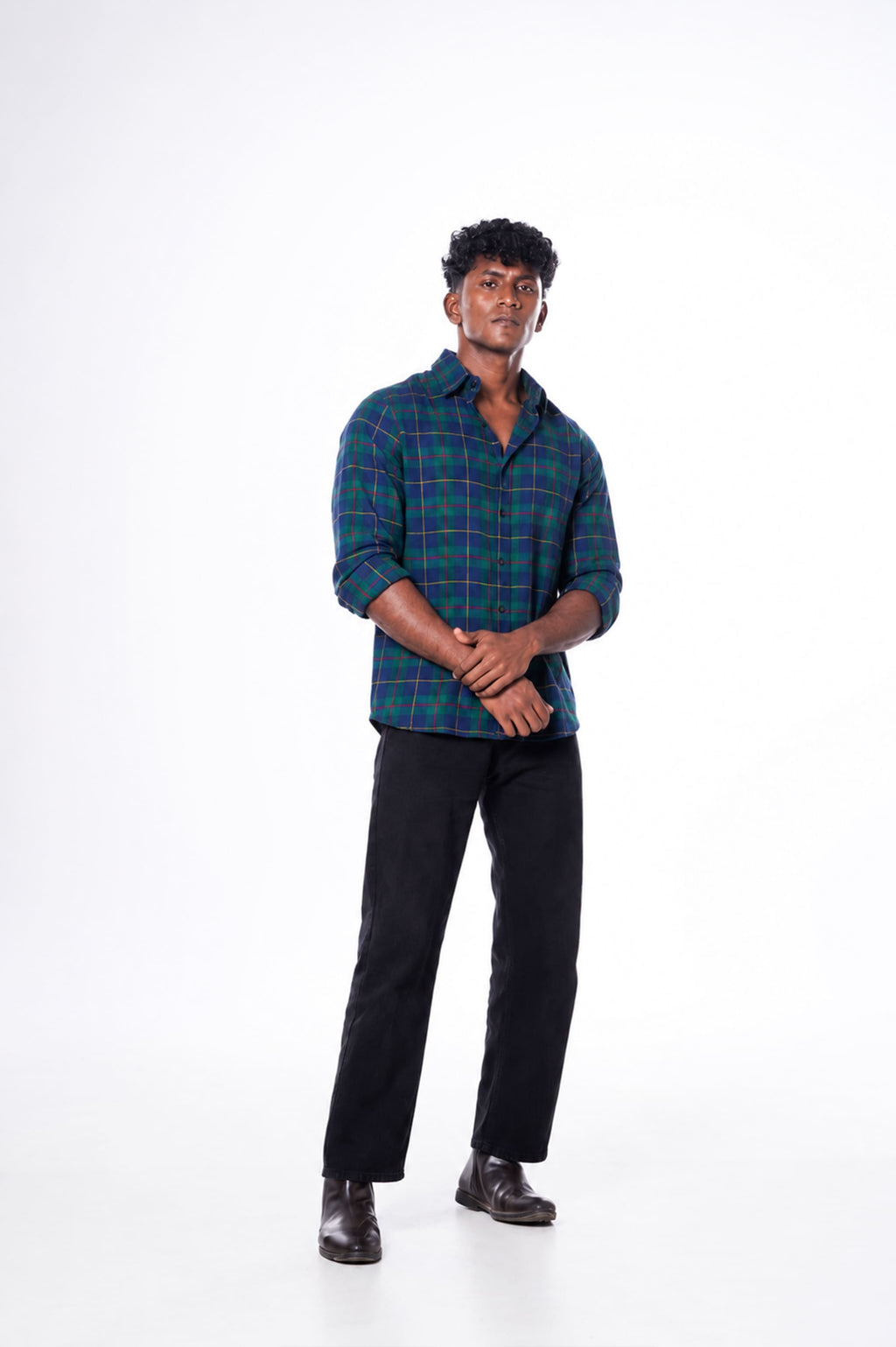 Green Tartan checked shirt