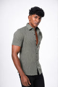 Olive Textured half Sleeve