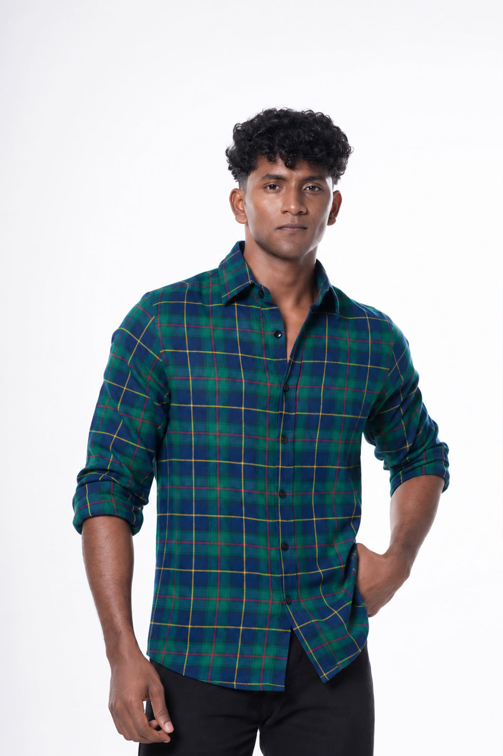 Green Tartan checked shirt