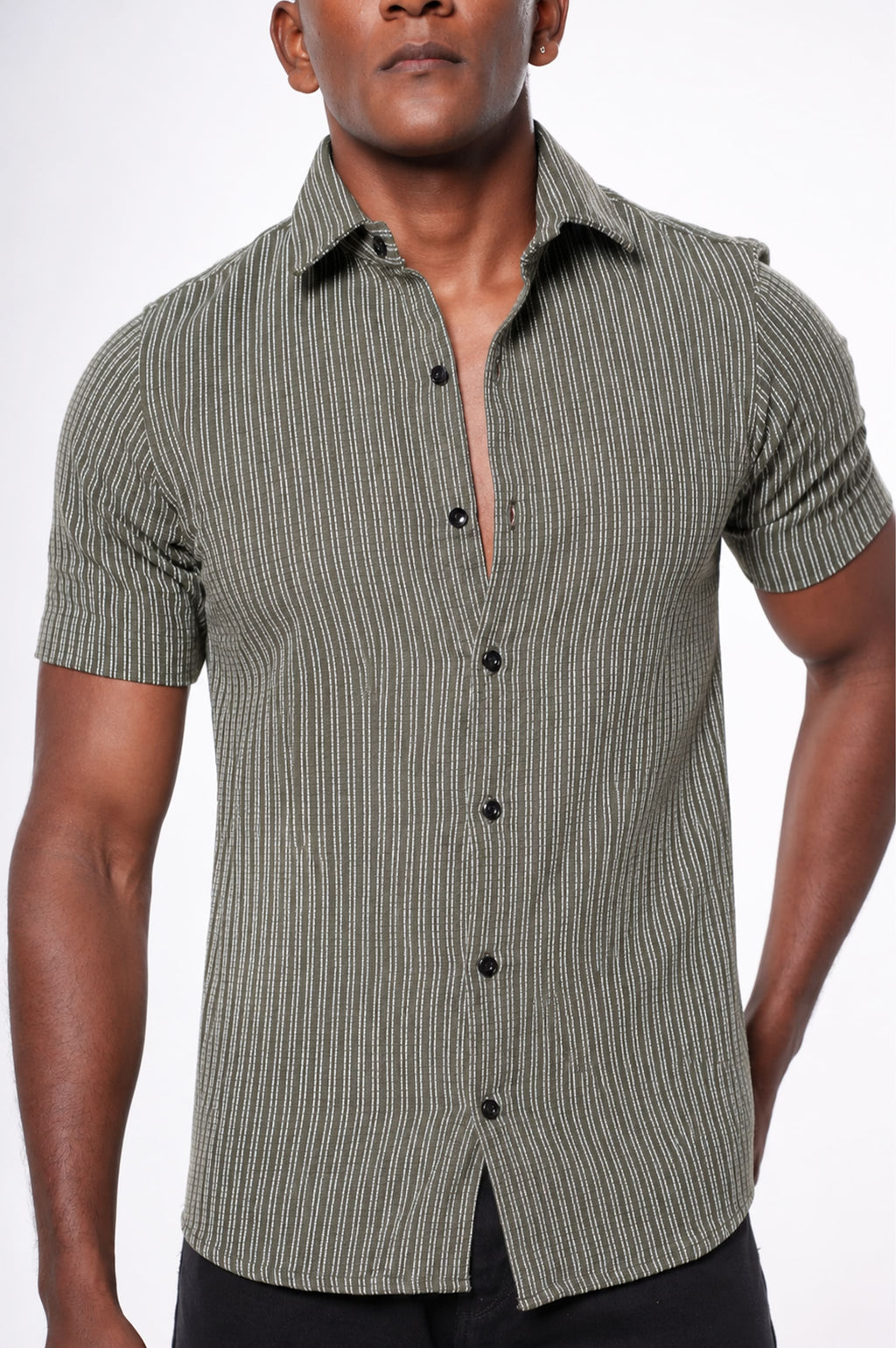 Olive Textured half Sleeve