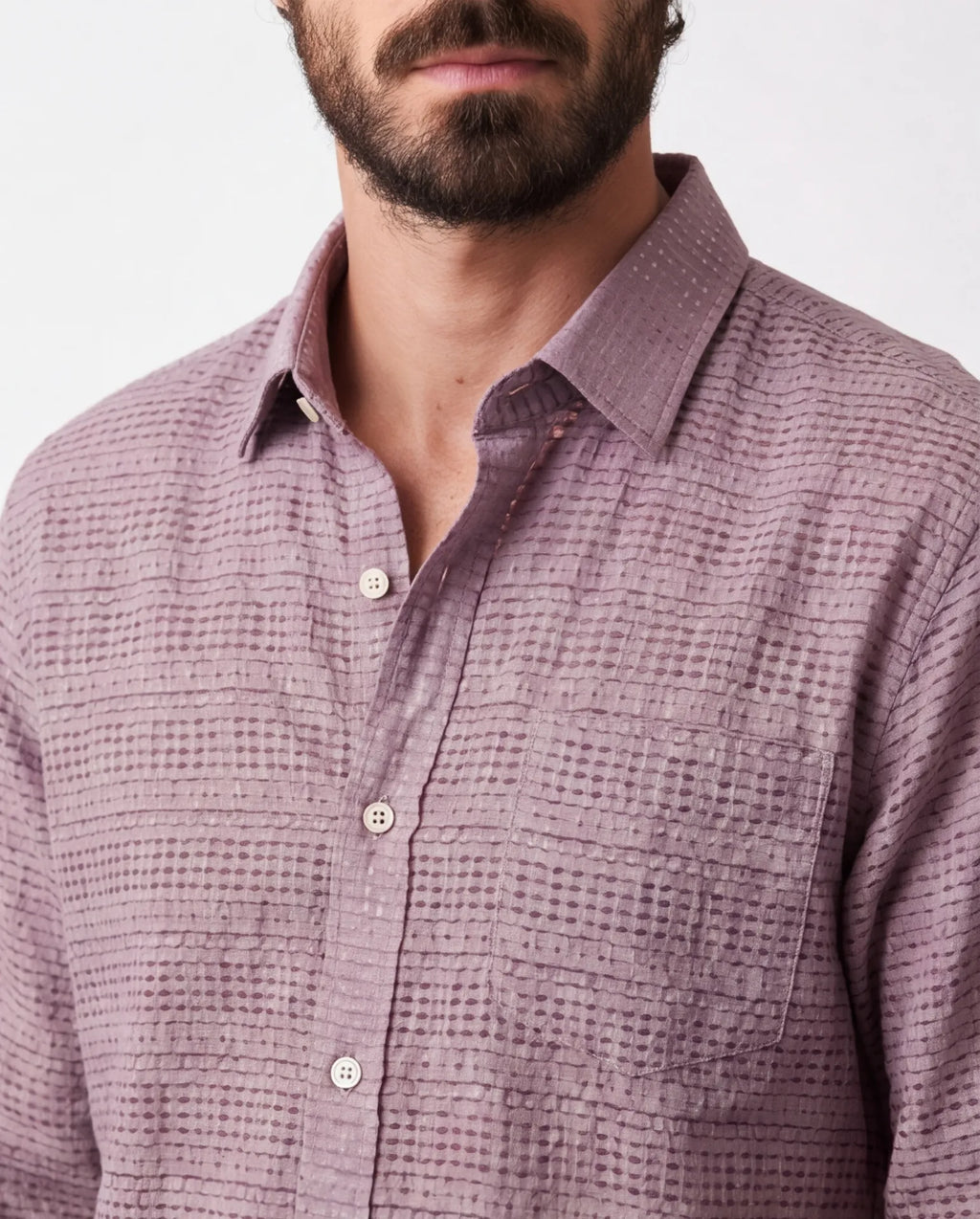 Dusty Mauve - Crinckle Texture Shirt