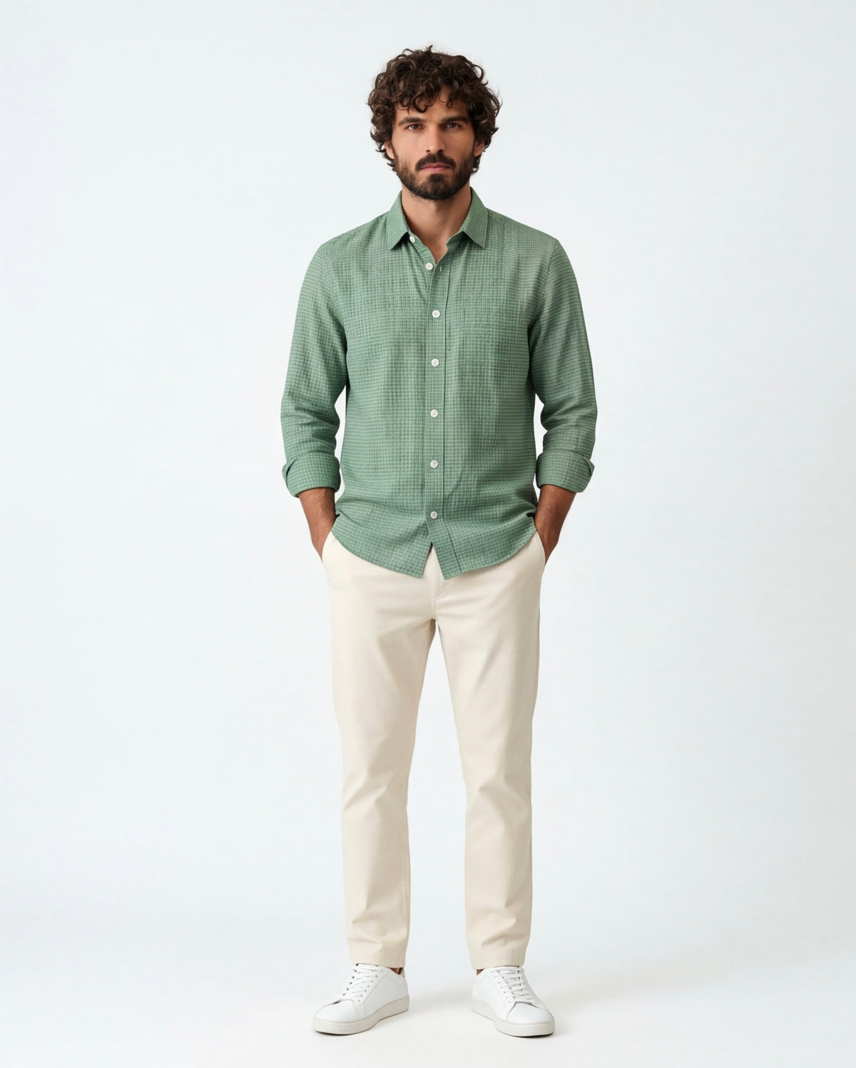 Sage - Crinckle Texture Shirt