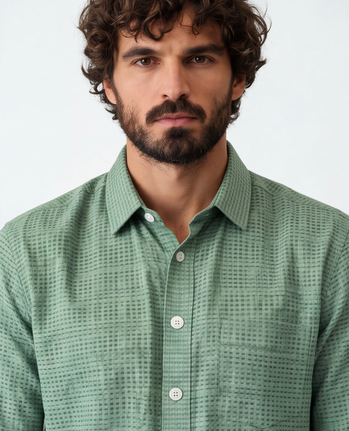 Sage - Crinckle Texture Shirt