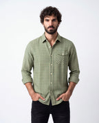 Olive Brushed Check Shirt