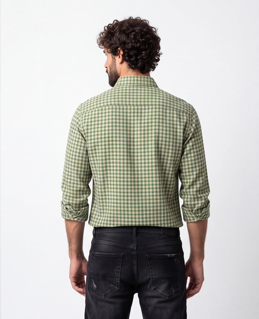 Olive Brushed Check Shirt