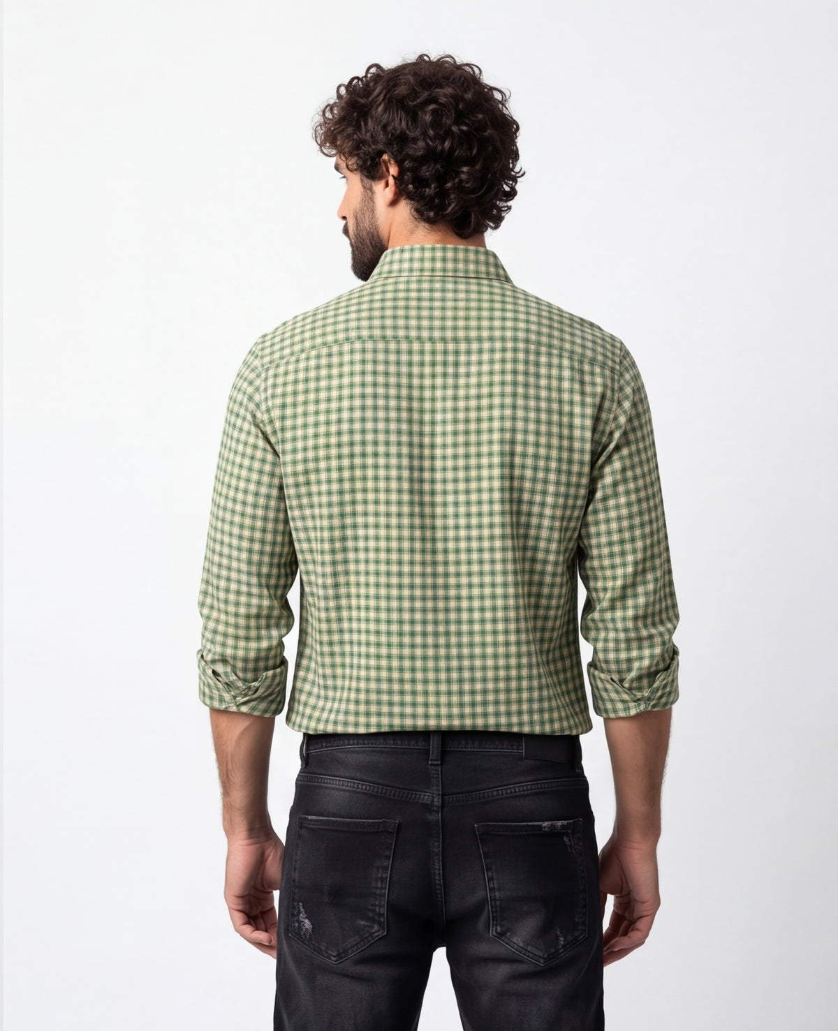 Olive Brushed Check Shirt