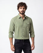 Olive Brushed Check Shirt