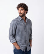 Muted Blue Brushed Cotton Shirt