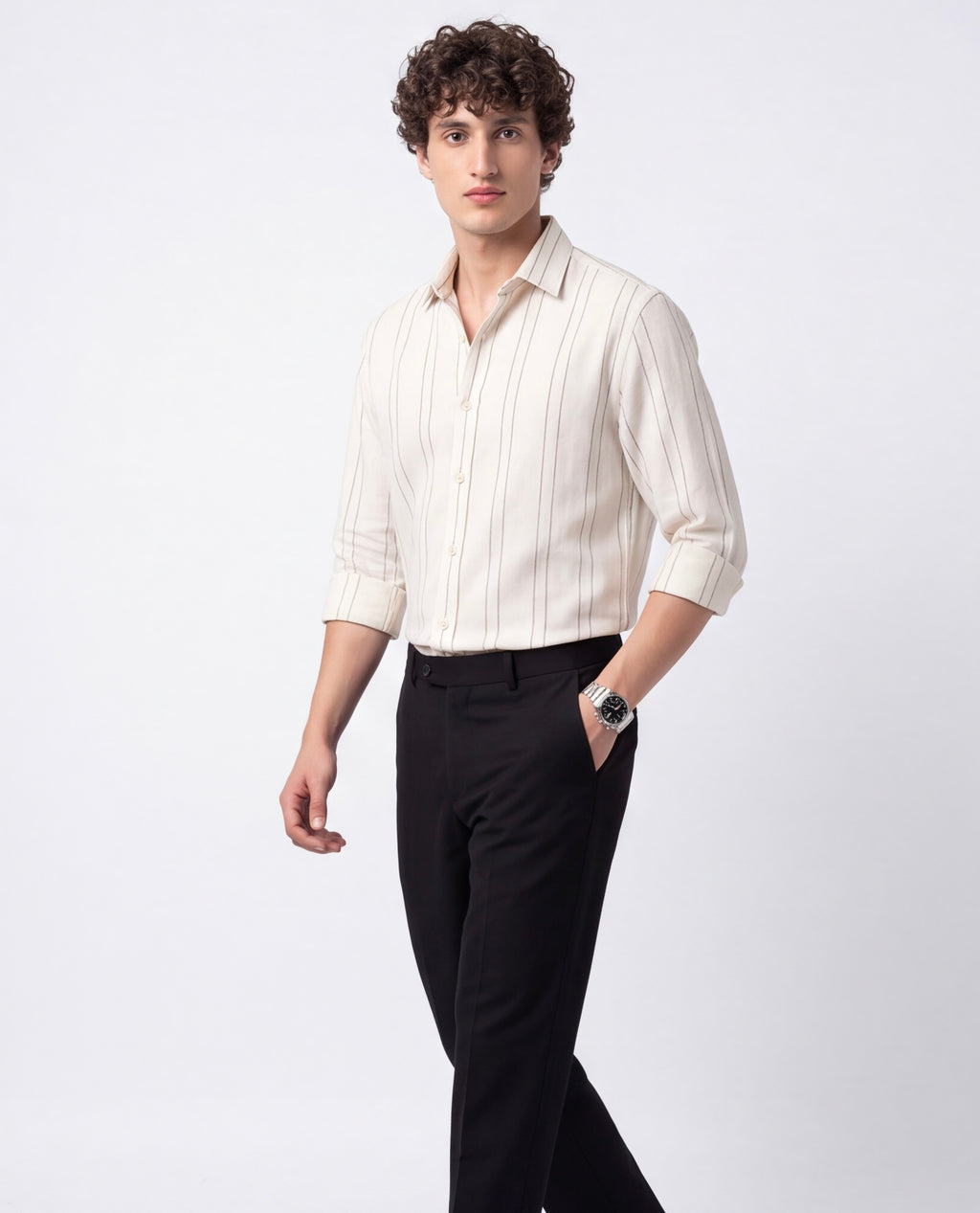 Ivory Textured Cotton Shirt