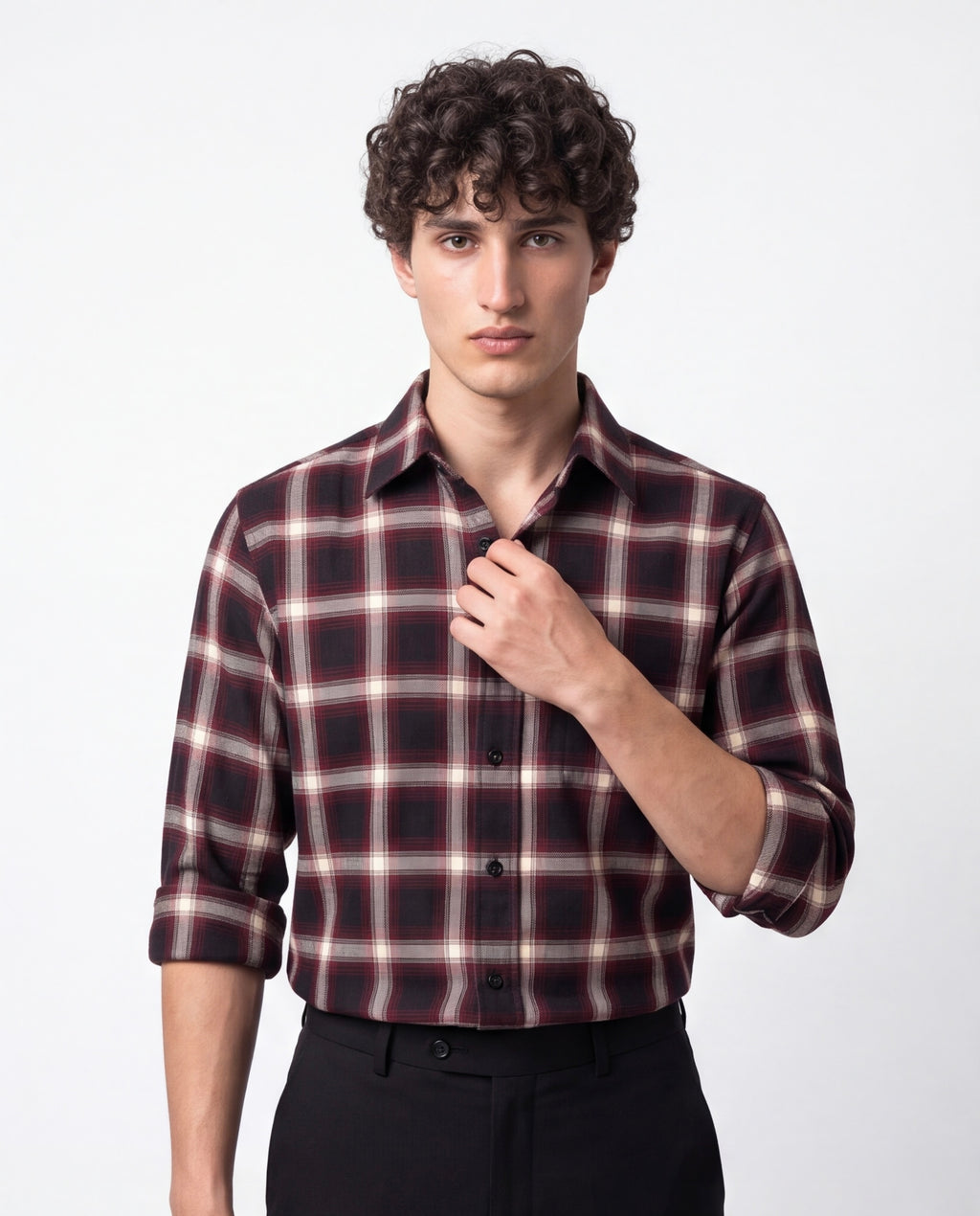 Deep Merlot Plaid Shirt
