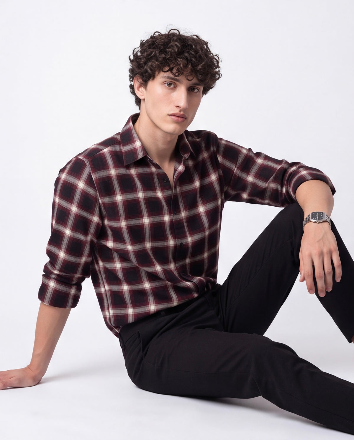 Deep Merlot Plaid Shirt