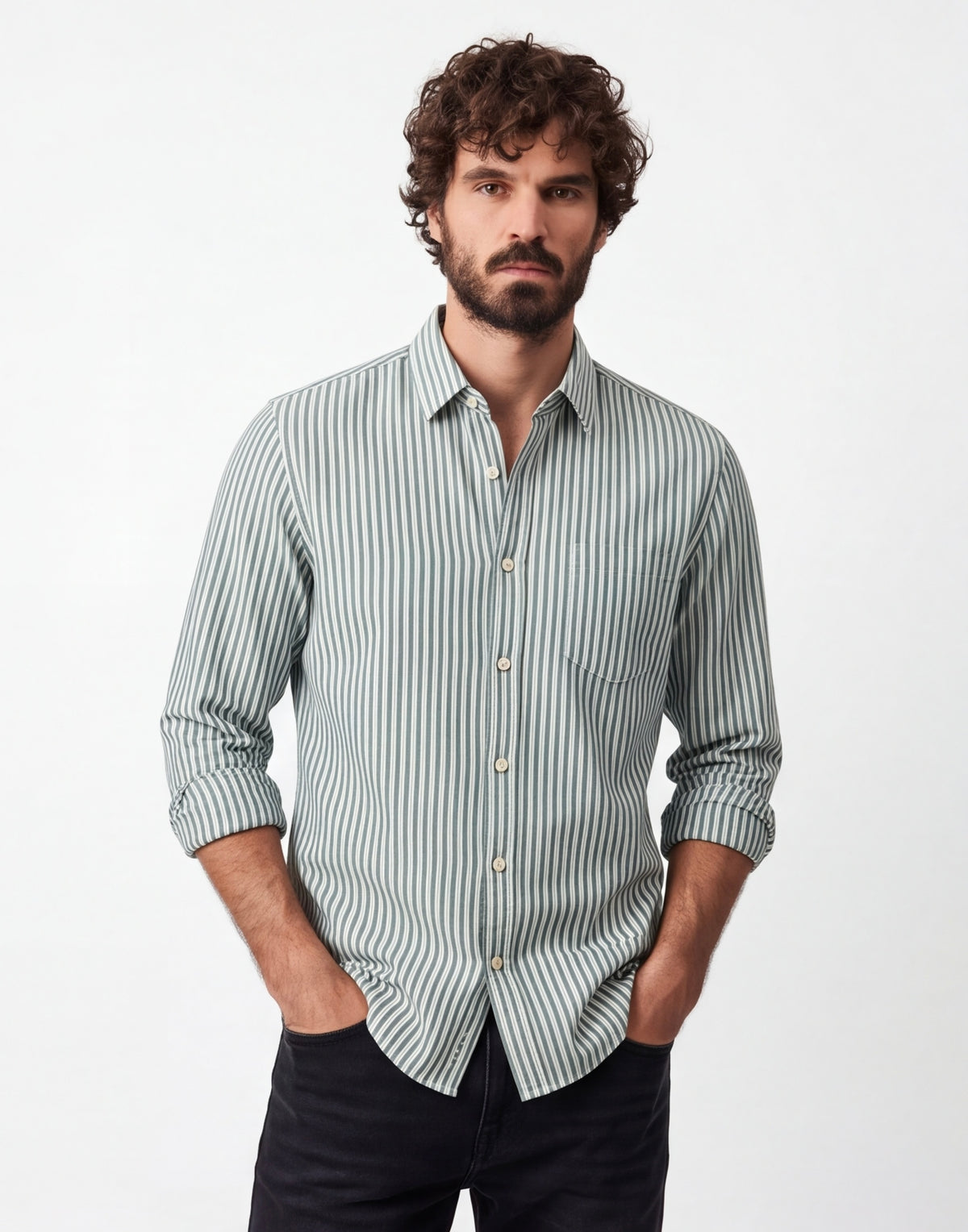Verdant Cotton Stripe Shirt
