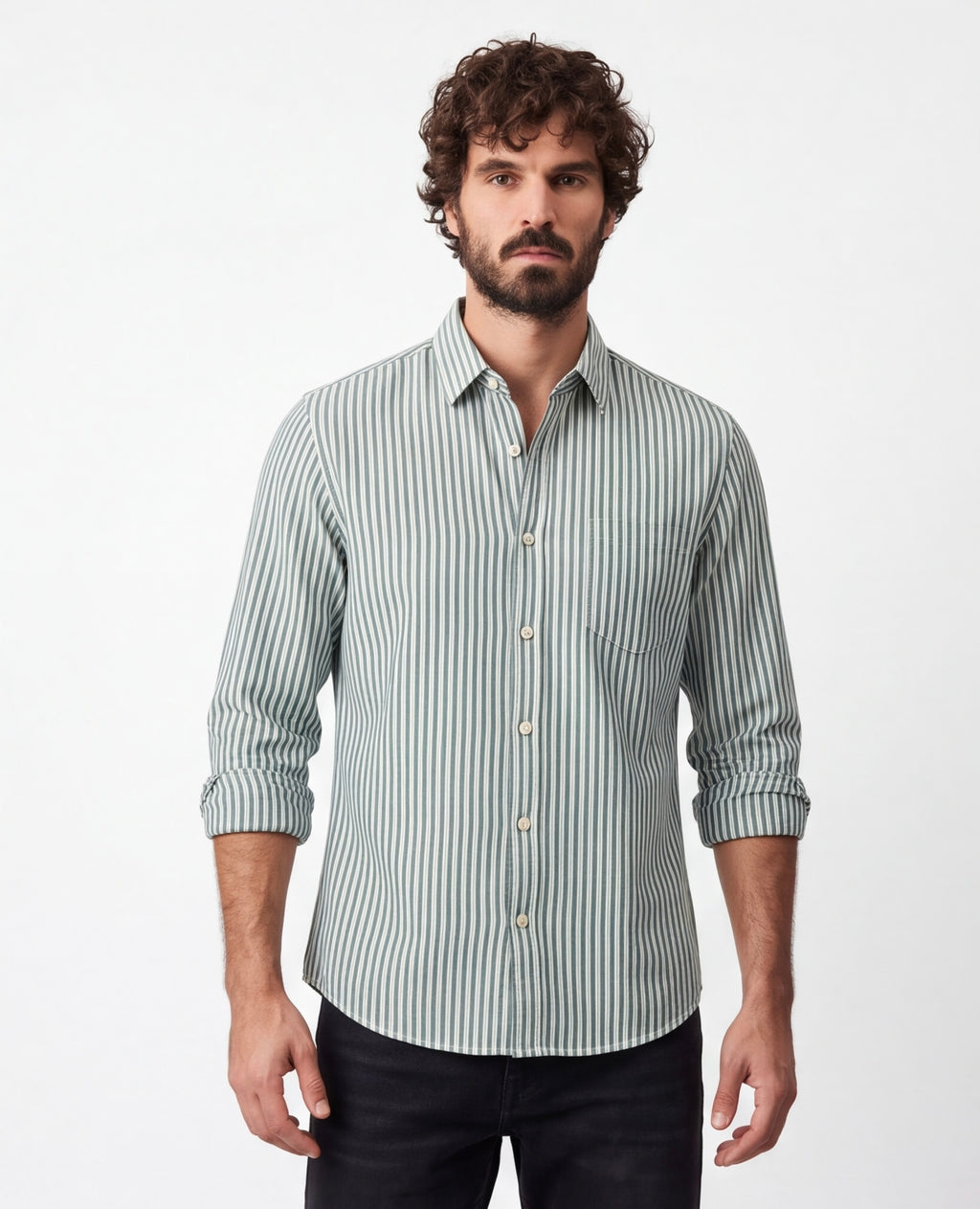 Verdant Cotton Stripe Shirt