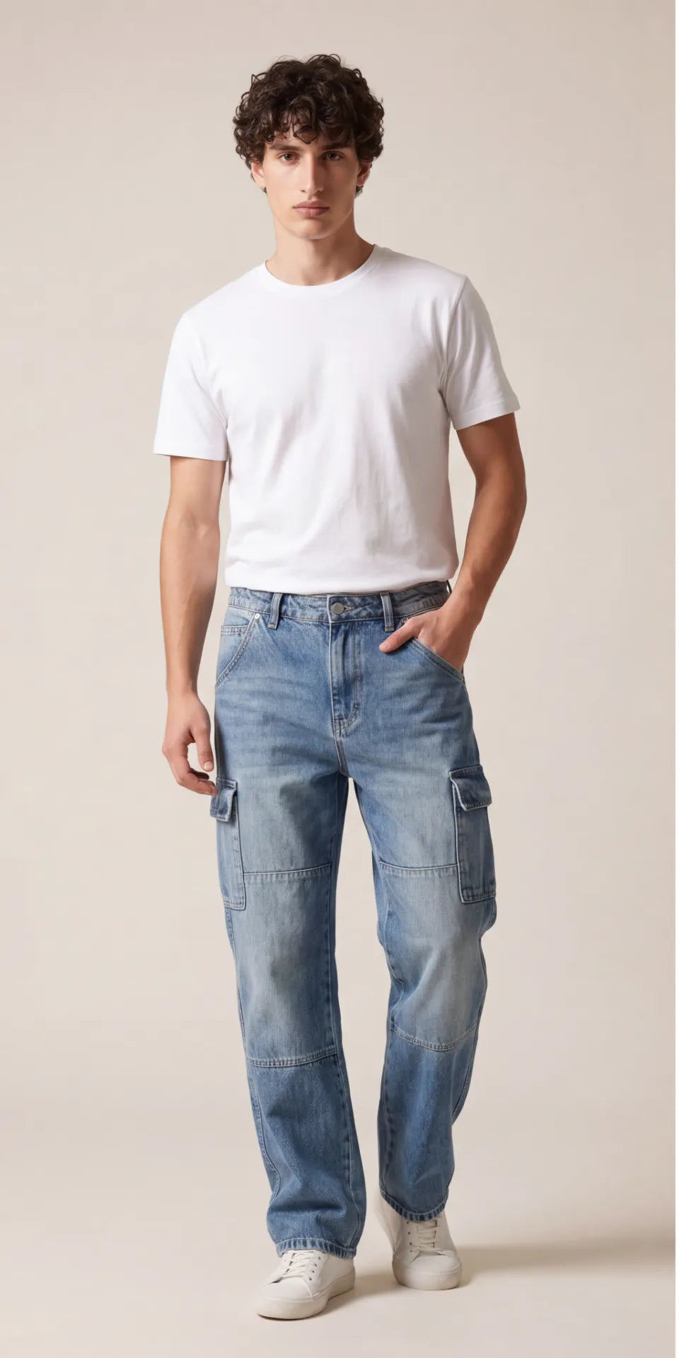 Utility Cargo Denim - Light Blue