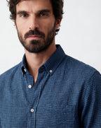 Deep Teal Blue - Crinckle Texture Shirt