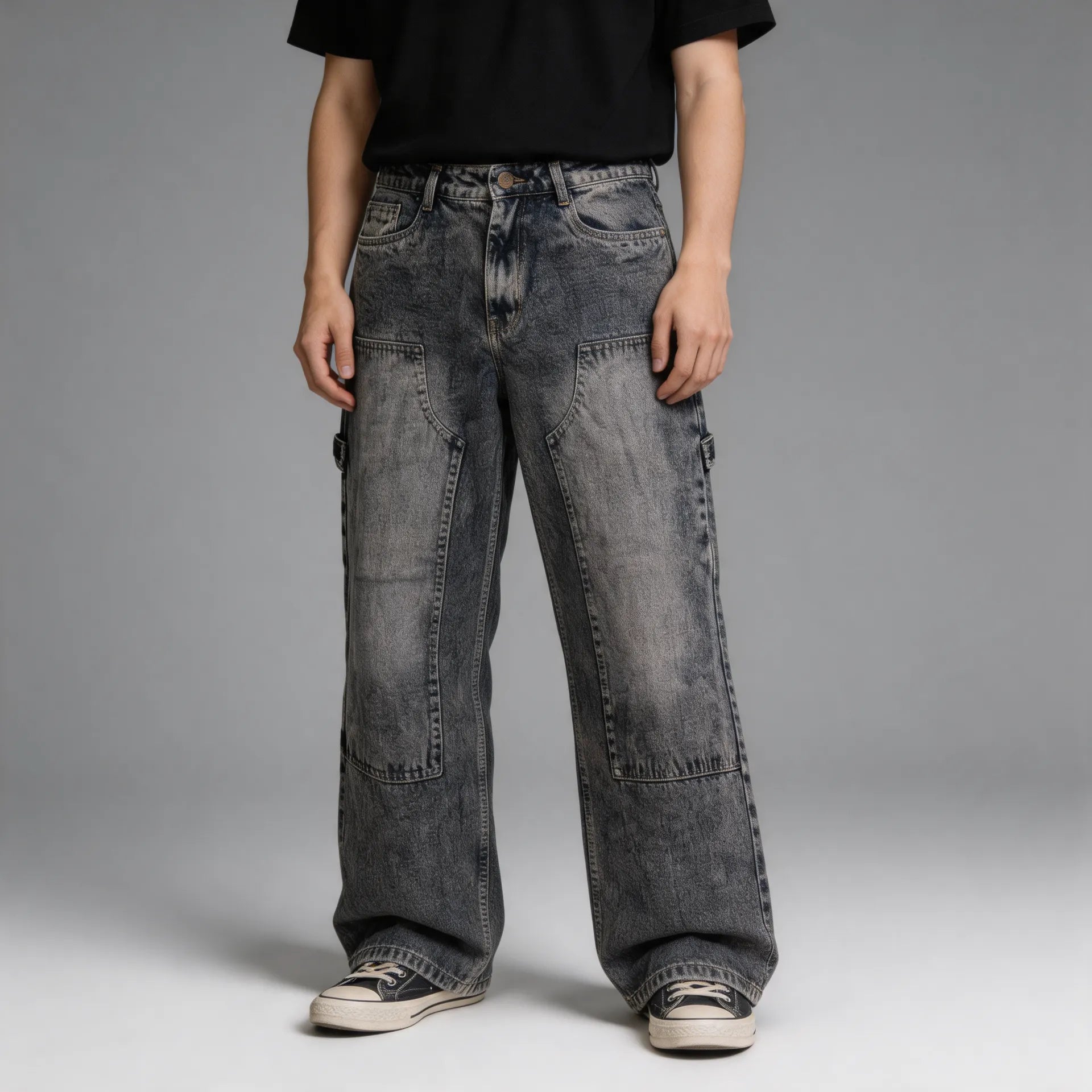 Panel Baggy Denim - Smoke Grey