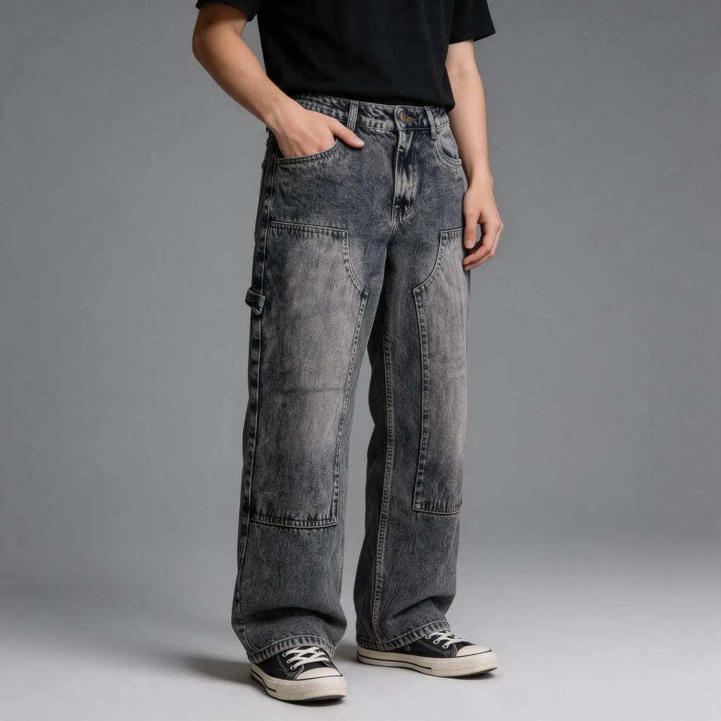 Panel Baggy Denim - Smoke Grey