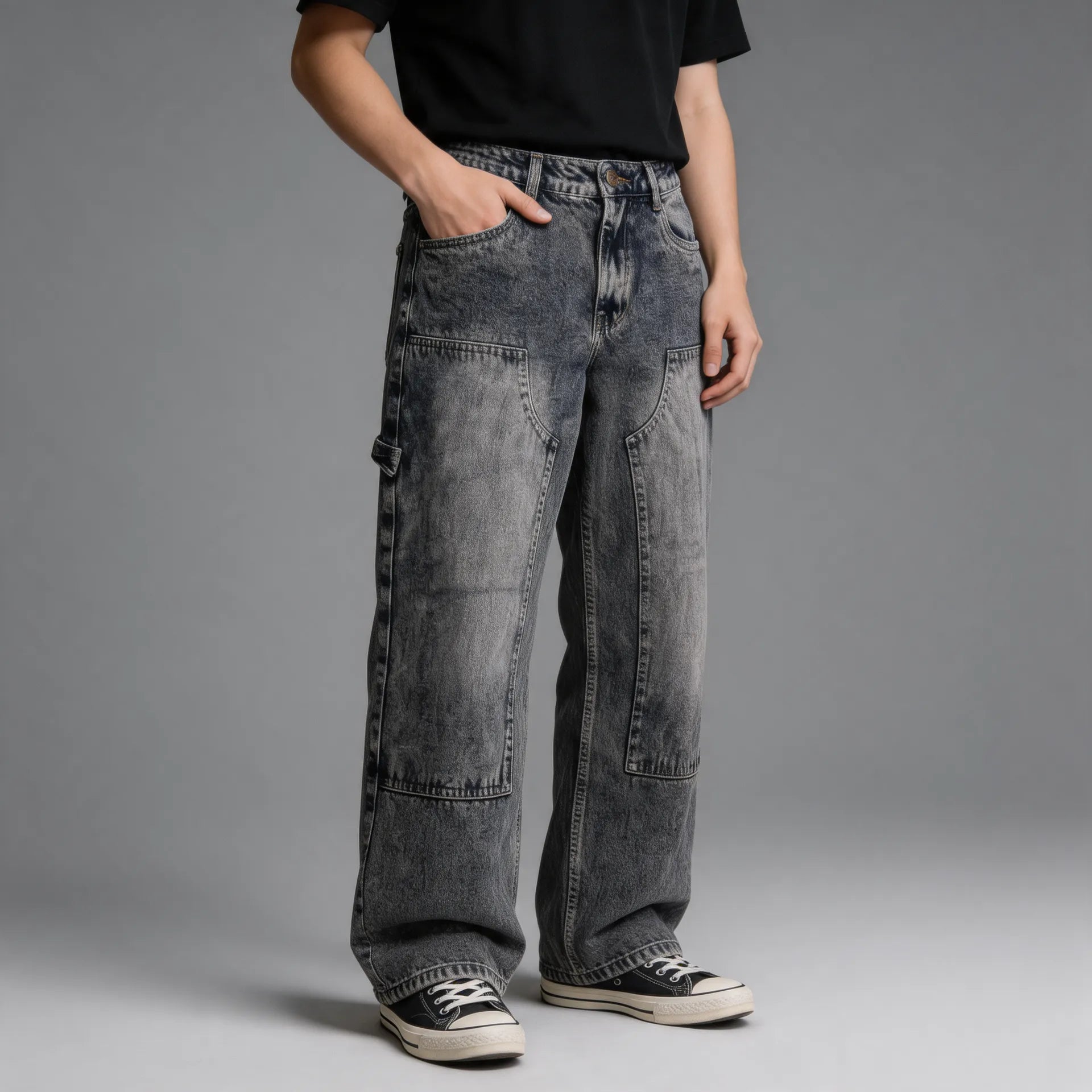 Panel Baggy Denim - Smoke Grey