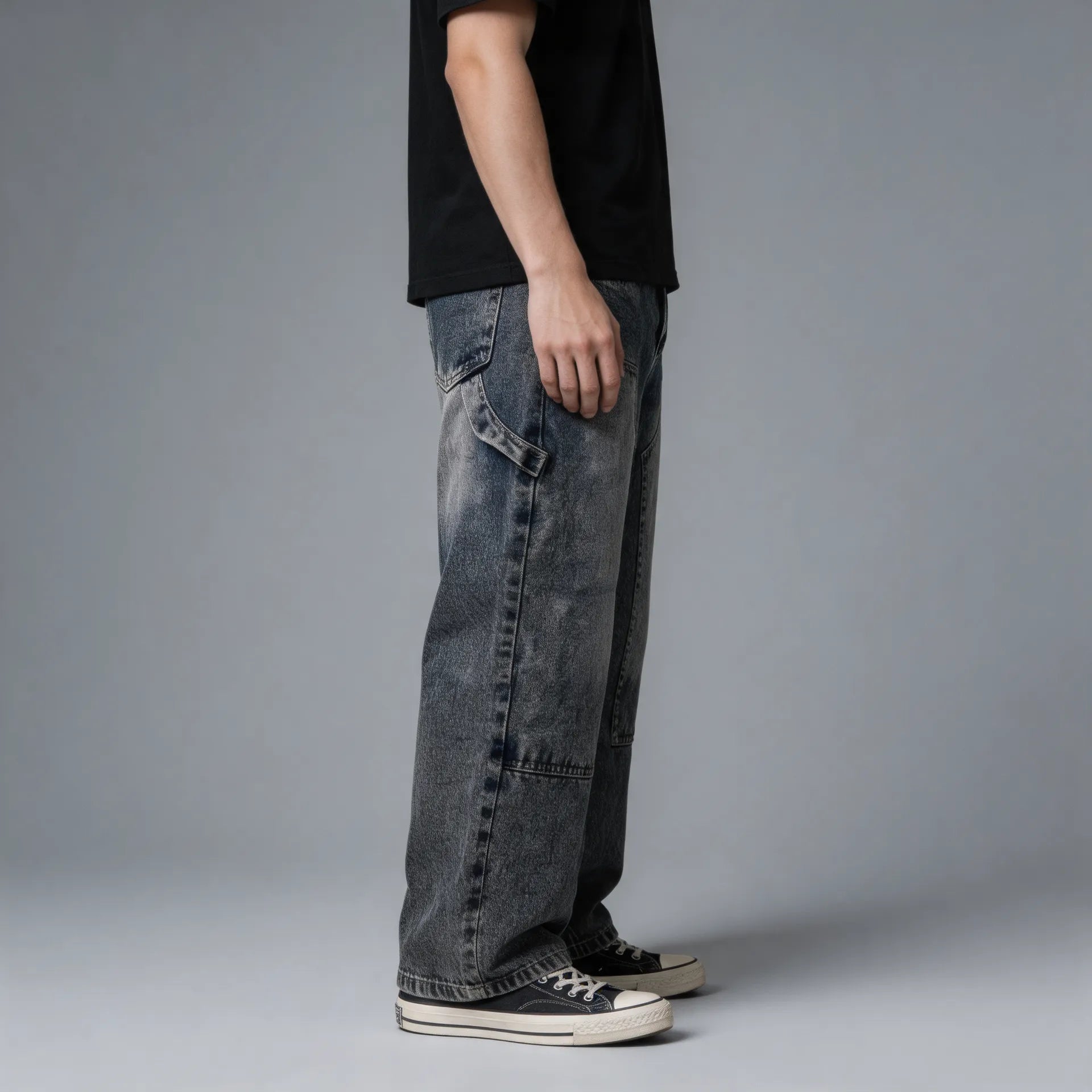 Panel Baggy Denim - Smoke Grey
