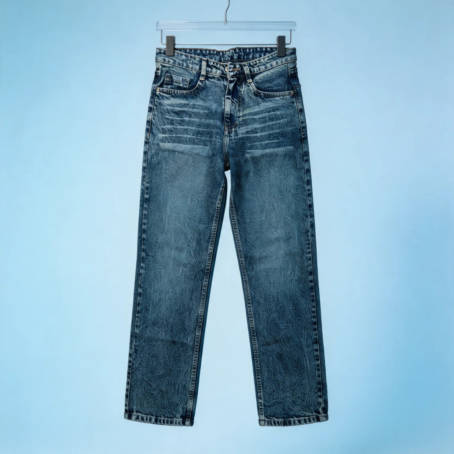 Relaxed Fit Denim - Mid Blue
