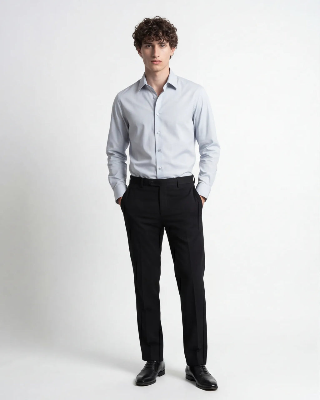 Subtle Pinstriped Shirt - Light Grey