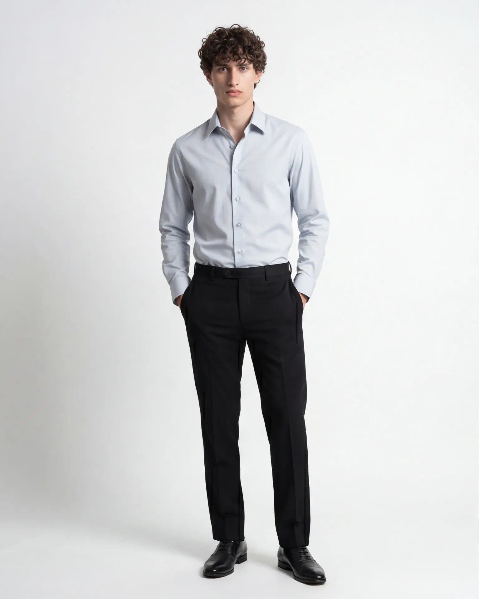 Subtle Pinstriped Shirt - Light Grey