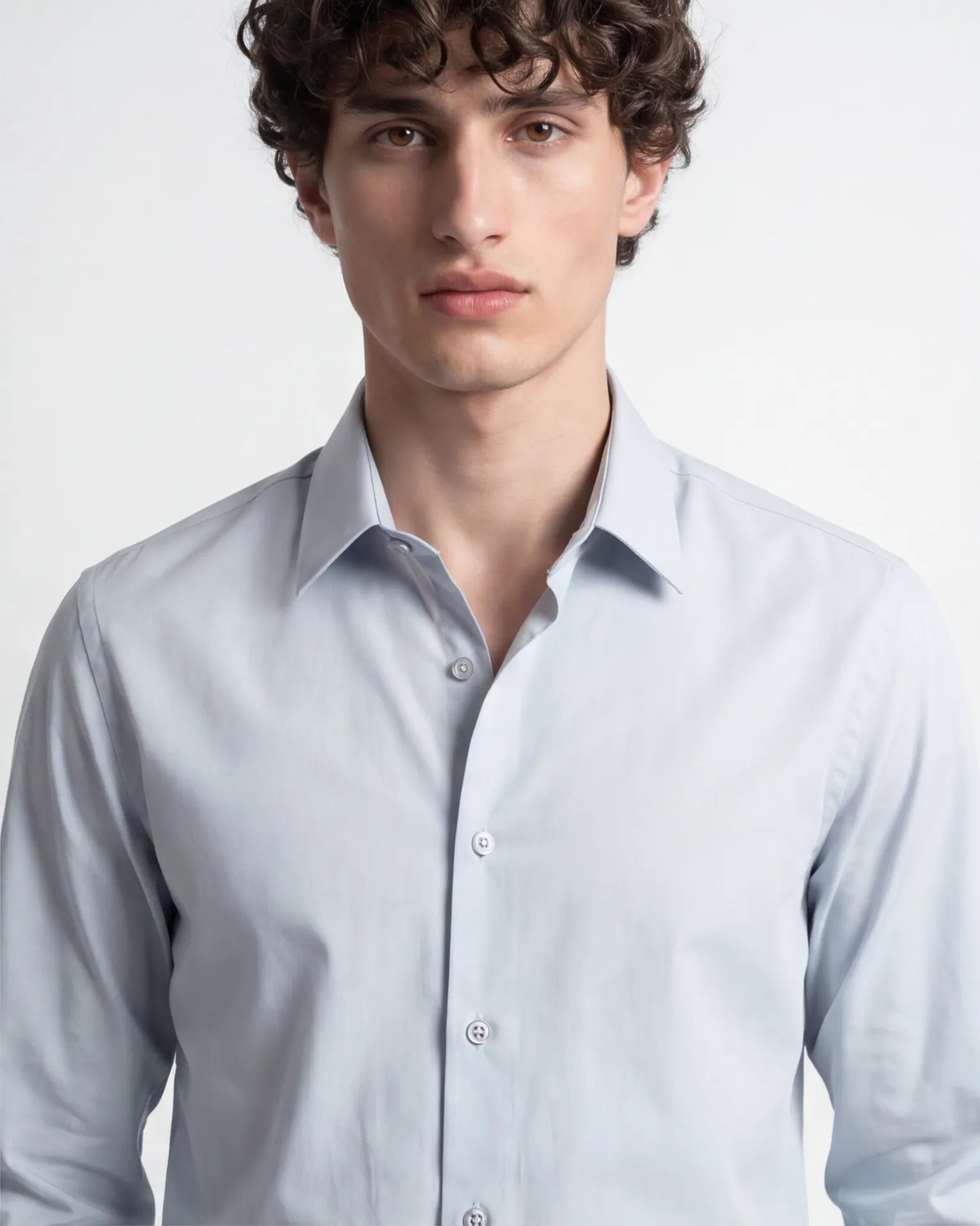 Subtle Pinstriped Shirt - Light Grey