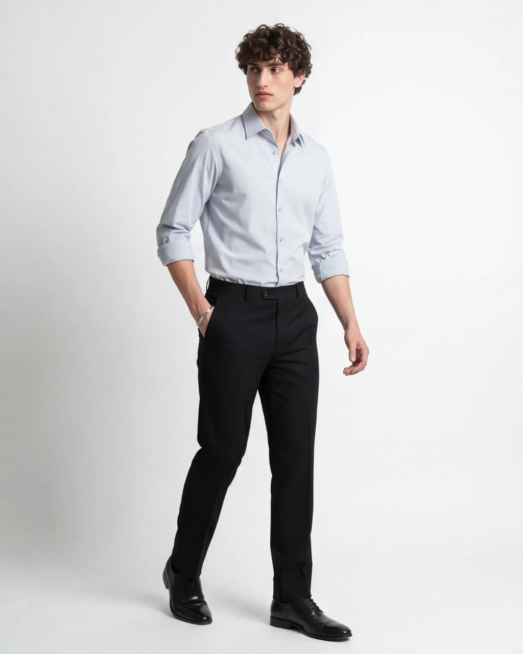 Subtle Pinstriped Shirt - Light Grey