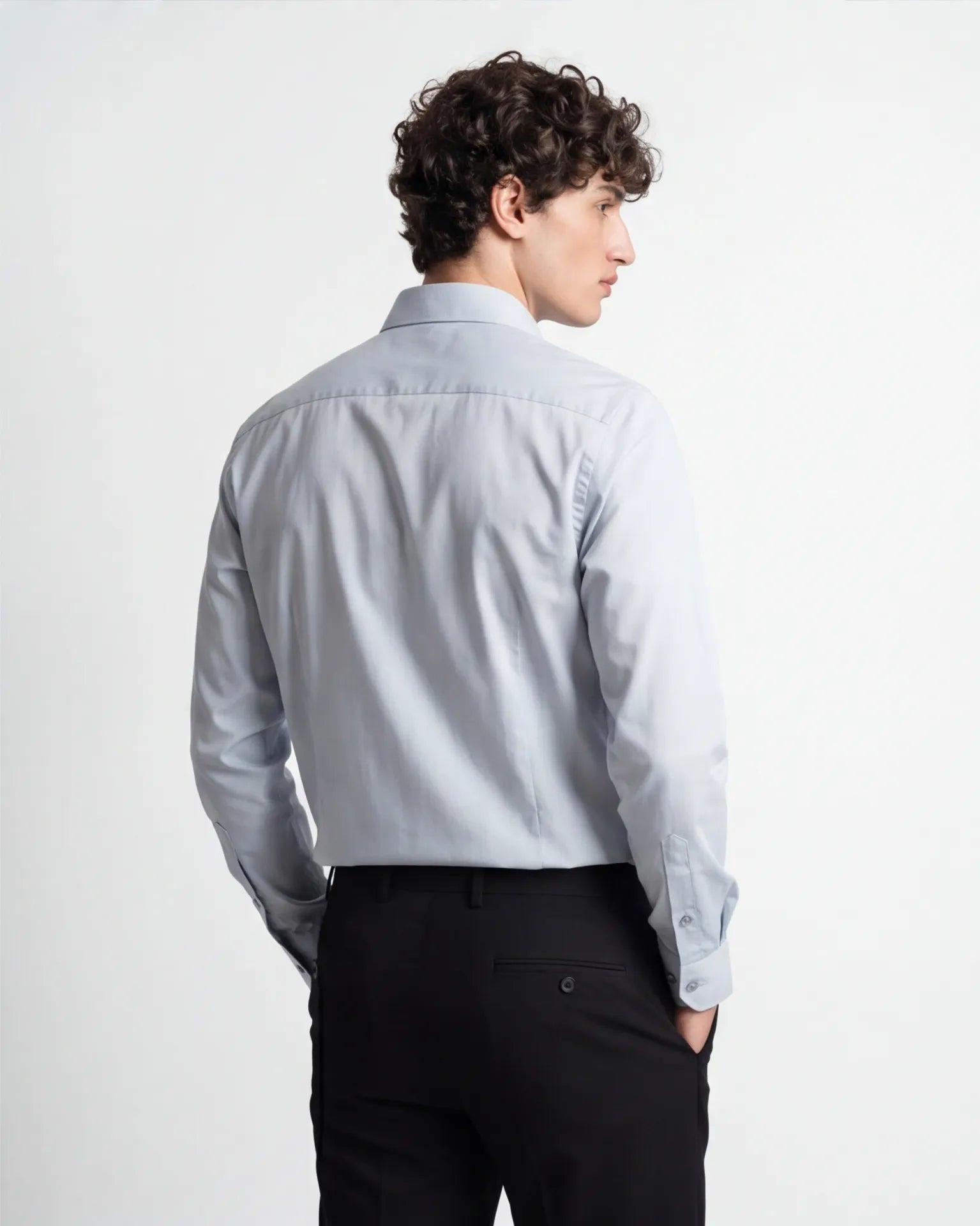 Subtle Pinstriped Shirt - Light Grey